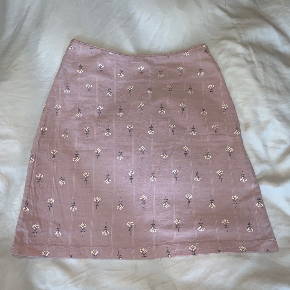 brandy melville pink flower skirt
